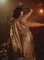 Load image into Gallery viewer, Gold Silk Sari & Tassel Blouse – Blouse