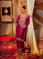 Load image into Gallery viewer, Deep Pink Embellished Banarasi Kurta Set