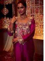 Load image into Gallery viewer, Deep Pink Embellished Banarasi Kurta Set