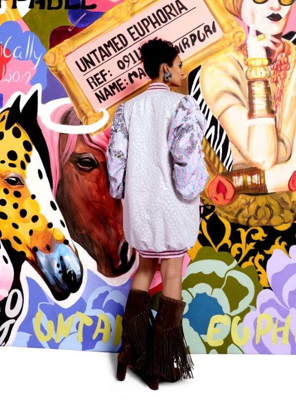 Silver Star Zipper Dress