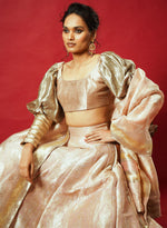 Load image into Gallery viewer, Rose Pink Banarasi Brocade Lehenga Set