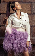 Load image into Gallery viewer, STATEMENT WHITE FEATHER SHIRT