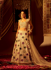 Light Pink Mirror Work Lehenga Set