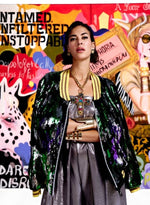 Load image into Gallery viewer, Psychedelic Sequins Bomber Jacket
