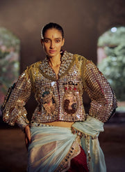 Sky Blue Organza Silk Saree