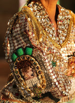 Load image into Gallery viewer, The Modern Maharani Bejeweled Jacket Saree Set
