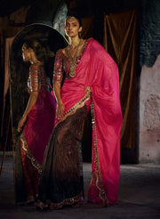 Hot Pink Organza Silk Saree