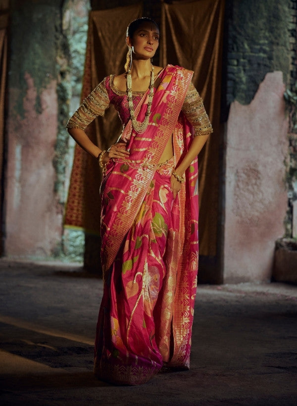 Purple patola silk blouse