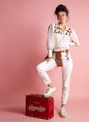 Cream Taffeta Elaborate Shirt