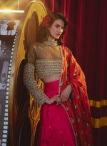 Load image into Gallery viewer, Bejeweled Hot-Pink Pathani Lehenga Set