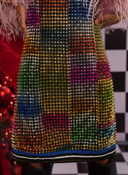PSYCHEDELIC RACERBACK STUDDED DRESS