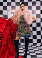 Load image into Gallery viewer, PSYCHEDELIC RACERBACK STUDDED DRESS