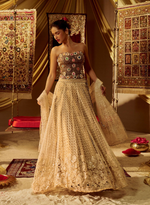 Load image into Gallery viewer, Embellished Corset &amp; Beaded Lehenga Set

