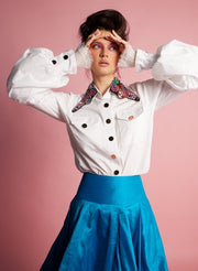 White Swiss Cotton Elaborate Shirt