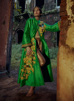 Load image into Gallery viewer, Emerald Green Jacket Anarkali Set
