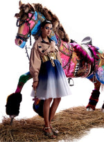 Load image into Gallery viewer, Grey &amp; Blue Tulle Skirt
