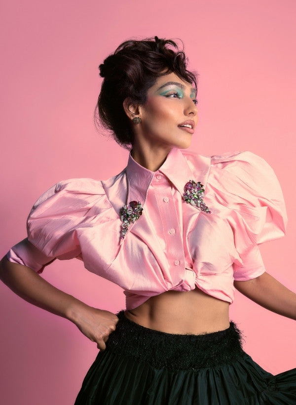 Rose Quartz Taffeta Shirt