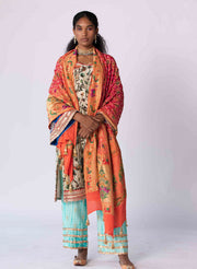 Beige Multi Colored Kurta Set