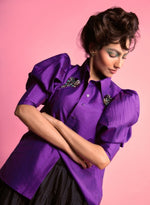 Load image into Gallery viewer, Aubergine Taffeta Shirt
