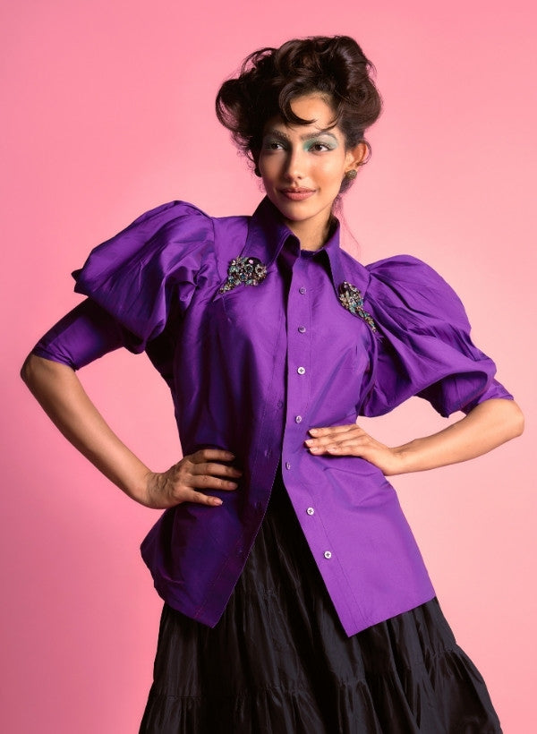 Aubergine Taffeta Shirt