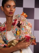 Load image into Gallery viewer, PEACH SWAROVSKI EMBELLISHED BOLERO