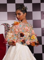 Load image into Gallery viewer, PEACH SWAROVSKI EMBELLISHED BOLERO