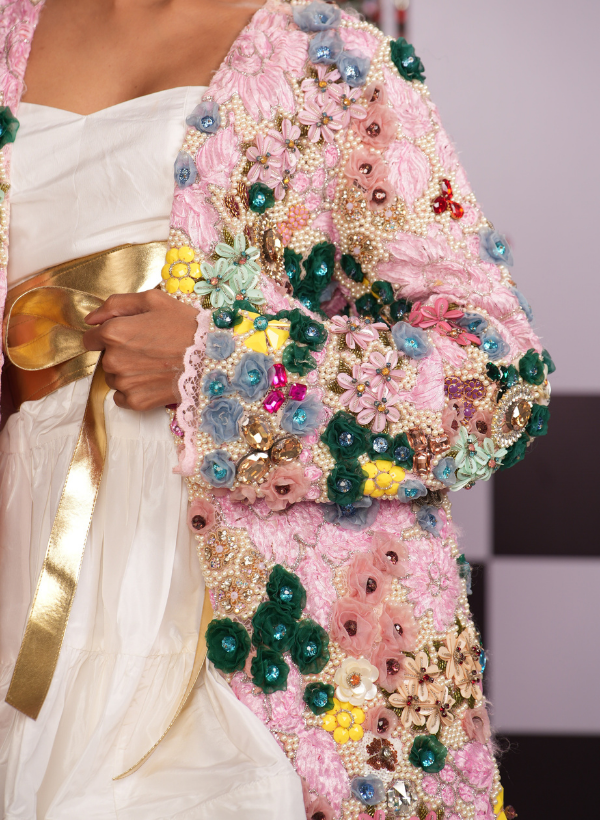 BUBBLEGUM OPEN CHANTILLY JACKET