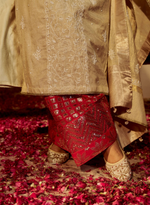 Load image into Gallery viewer, Beige Chanderi Silk Beaded Kurta Set

