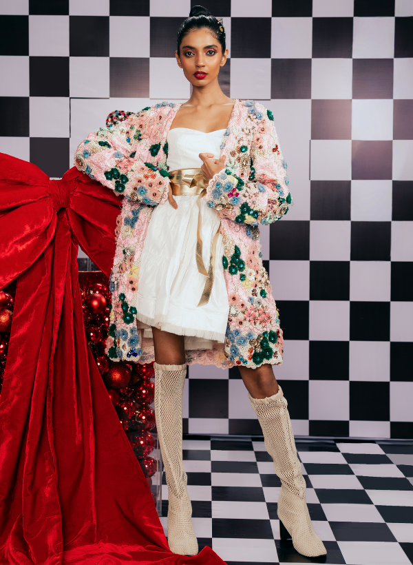 BUBBLEGUM OPEN CHANTILLY JACKET