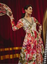 Load image into Gallery viewer, Floral Anarkali with Swarovski Embellishments