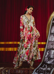 Floral Anarkali with Swarovski Embellishments