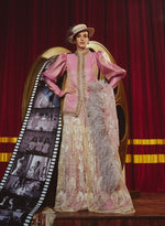 Load image into Gallery viewer, Rose-Pink Zari Kurta &amp; Chantilly Lace Sharara Set
