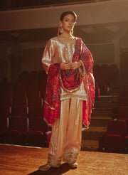Salmon Pink Brocade Farshi Salwar Set