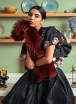 Load image into Gallery viewer, BURGUNDY TEXTURED FAUX FUR