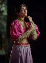 Load image into Gallery viewer, Light Mauve Brocade Silk Lehenga Set
