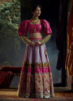 Load image into Gallery viewer, Light Mauve Brocade Silk Lehenga Set
