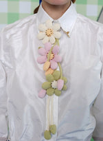 Load image into Gallery viewer, WHITE SHIRT WITH FLORAL DETAILING PAIRED WITH CUTWORK CROCHET PANTS