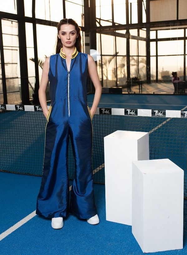 TWO TONE SILK JUMPSUIT