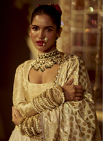 Load image into Gallery viewer, Gold Banarasi &amp; Chanderi Lehenga Set
