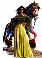 Load image into Gallery viewer, Olive Green Off Shoulder Blouson
