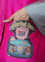 Load image into Gallery viewer, HOT PINK ZIPPER SHIRT DRESS