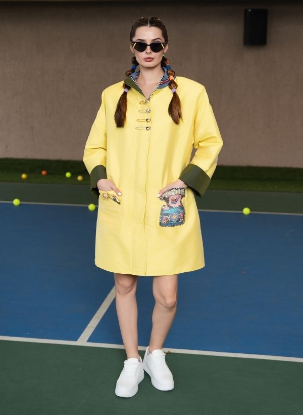 YELLOW ZIPPER SHIRT DRESS