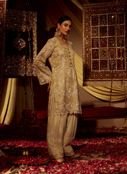 Cream Cutwork Sequined Kurta Set