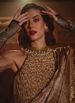 Load image into Gallery viewer, Gold Silk Sari &amp; Tassel Blouse – Blouse