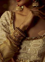 Load image into Gallery viewer, White &amp; Gold Chikankari Lehenga Set
