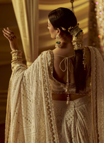 Load image into Gallery viewer, White &amp; Gold Chikankari Lehenga Set
