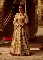 Load image into Gallery viewer, Gold Beaded Cutwork Lehenga Set
