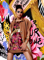 Multi-Colored Metallic Dress