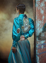 Load image into Gallery viewer, Metallic Turquoise jacket
