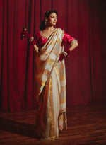 Load image into Gallery viewer, Metallic Striped Sari with Banarasi Blouse – Sari
